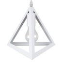 GloboStar® TRIANGLE 00612 Μοντέρνο Κρεμαστό Φωτιστικό Οροφής Δίφωτο 2 x E27 Λευκό Μεταλλικό Πλέγμα Μ60 x Π22 x Y130cm