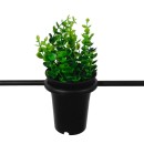 GloboStar® FLOWERPOT 10001209 Μοντέρνο Κρεμαστό Φωτιστικό Οροφής Μονόφωτο 1 x E27 Μαύρο Μεταλλικό με Διακοσμητικό Φυτό Φ34 x Y34cm