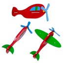 GloboStar® AIRPLANE 01575 Μοντέρνο Κρεμαστό Παιδικό Φωτιστικό Οροφής Τρίφωτο 3 x E27 Φιγούρα Πολύχρωμο Ξύλινο Μ51 x Π49 x Υ26cm