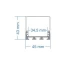 GloboStar® SURFACEPENDANT-PROFILE 70866-3M Προφίλ Αλουμινίου - Βάση & Ψύκτρα Ταινίας LED με Λευκό Γαλακτερό Κάλυμμα - Επιφανειακή & Κρεμαστή Χρήση - Πατητό Κάλυμμα - Μαύρο - 3 Μέτρα - Μ300 x Π4.5 x Υ4.2cm