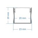 GloboStar® SURFACE-PROFILE 70868-1M Προφίλ Αλουμινίου - Βάση & Ψύκτρα Ταινίας LED με Λευκό Γαλακτερό Κάλυμμα - Επιφανειακή Χρήση - Πατητό Κάλυμμα - Λευκό - 1 Μέτρο - Μ100 x Π2.3 x Υ2cm