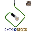 GloboStar® LIBBY 01096-1 Μοντέρνο Κρεμαστό Παιδικό Φωτιστικό Οροφής Μονόφωτο 1 x E27 Πράσινο Μεταλλικό Φ31 x Υ100cm