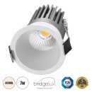 GloboStar® MICRO-B 60242 Χωνευτό LED Spot Downlight TrimLess Φ6cm 7W 910lm 38° AC 220-240V IP20 Φ6 x Υ7.8cm - Στρόγγυλο - Λευκό - Φυσικό Λευκό 4500K - Bridgelux COB - 5 Years Warranty