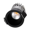 GloboStar® MICRO-S 60238 Χωνευτό LED Spot Downlight TrimLess Φ4cm 5W 650lm 38° AC 220-240V IP20 Φ4 x Υ5.9cm - Στρόγγυλο - Μαύρο - Φυσικό Λευκό 4500K - Bridgelux COB - 5 Years Warranty