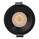 GloboStar® MICRO-B 60245 Χωνευτό LED Spot Downlight TrimLess Φ6cm 7W 875lm 38° AC 220-240V IP20 Φ6 x Υ7.8cm - Στρόγγυλο - Μαύρο - Θερμό Λευκό 2700K - Bridgelux COB - 5 Years Warranty