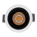 GloboStar® PLUTO-S 60246 Χωνευτό LED Spot Downlight TrimLess Φ6.4cm 7W 910lm 38° AC 220-240V IP20 Φ6.4 x Υ4.9cm - Στρόγγυλο - Λευκό με Μαύρο Κάτοπτρο & Anti-Glare HoneyComb - Φυσικό Λευκό 4500K - Bridgelux COB - 5 Years Warranty