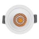 GloboStar® PLUTO-S 60248 Χωνευτό LED Spot Downlight TrimLess Φ6.4cm 7W 910lm 38° AC 220-240V IP20 Φ6.4 x Υ4.9cm - Στρόγγυλο - Λευκό & Anti-Glare HoneyComb - Φυσικό Λευκό 4500K - Bridgelux COB - 5 Years Warranty