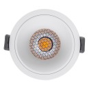 GloboStar® PLUTO-M 60254 Χωνευτό LED Spot Downlight TrimLess Φ8.4cm 10W 1300lm 38° AC 220-240V IP20 Φ8.4 x Υ5.9cm - Στρόγγυλο - Λευκό & Anti-Glare HoneyComb - Φυσικό Λευκό 4500K - Bridgelux COB - 5 Years Warranty