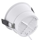 GloboStar® PLUTO-B 60258 Χωνευτό LED Spot Downlight TrimLess Φ10.4cm 15W 1950lm 38° AC 220-240V IP20 Φ10.4 x Υ6.5cm - Στρόγγυλο - Λευκό με Μαύρο Κάτοπτρο & Anti-Glare HoneyComb - Φυσικό Λευκό 4500K - Bridgelux COB - 5 Years Warranty