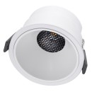 GloboStar® PLUTO-B 60260 Χωνευτό LED Spot Downlight TrimLess Φ10.4cm 15W 1950lm 38° AC 220-240V IP20 Φ10.4 x Υ6.5cm - Στρόγγυλο - Λευκό & Anti-Glare HoneyComb - Φυσικό Λευκό 4500K - Bridgelux COB - 5 Years Warranty