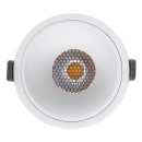 GloboStar® PLUTO-B 60260 Χωνευτό LED Spot Downlight TrimLess Φ10.4cm 15W 1950lm 38° AC 220-240V IP20 Φ10.4 x Υ6.5cm - Στρόγγυλο - Λευκό & Anti-Glare HoneyComb - Φυσικό Λευκό 4500K - Bridgelux COB - 5 Years Warranty