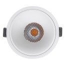 GloboStar® PLUTO-B 60261 Χωνευτό LED Spot Downlight TrimLess Φ10.4cm 15W 1875lm 38° AC 220-240V IP20 Φ10.4 x Υ6.5cm - Στρόγγυλο - Λευκό & Anti-Glare HoneyComb - Θερμό Λευκό 2700K - Bridgelux COB - 5 Years Warranty