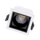 GloboStar® PLUTO-S 60264 Χωνευτό LED Spot Downlight TrimLess Μ6.4xΠ6.4cm 7W 910lm 38° AC 220-240V IP20 Μ6.4 x Π6.4 x Υ4.9cm - Τετράγωνο - Λευκό με Μαύρο Κάτοπτρο & Anti-Glare HoneyComb - Φυσικό Λευκό 4500K - Bridgelux COB - 5 Years Warranty