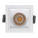 GloboStar® PLUTO-S 60266 Χωνευτό LED Spot Downlight TrimLess Μ6.4xΠ6.4cm 7W 910lm 38° AC 220-240V IP20 Μ6.4 x Π6.4 x Υ4.9cm - Τετράγωνο - Λευκό & Anti-Glare HoneyComb - Φυσικό Λευκό 4500K - Bridgelux COB - 5 Years Warranty