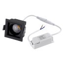 GloboStar® PLUTO-S 60268 Χωνευτό LED Spot Downlight TrimLess Μ6.4xΠ6.4cm 7W 910lm 38° AC 220-240V IP20 Μ6.4 x Π6.4 x Υ4.9cm - Τετράγωνο - Μαύρο & Anti-Glare HoneyComb - Φυσικό Λευκό 4500K - Bridgelux COB - 5 Years Warranty