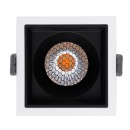 GloboStar® PLUTO-M 60271 Χωνευτό LED Spot Downlight TrimLess Μ8.4xΠ8.4cm 10W 1250lm 38° AC 220-240V IP20 Μ8.4 x Π8.4 x Υ5.9cm - Τετράγωνο - Λευκό με Μαύρο Κάτοπτρο & Anti-Glare HoneyComb - Θερμό Λευκό 2700K - Bridgelux COB - 5 Years Warranty