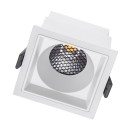 GloboStar® PLUTO-M 60272 Χωνευτό LED Spot Downlight TrimLess Μ8.4xΠ8.4cm 10W 1300lm 38° AC 220-240V IP20 Μ8.4 x Π8.4 x Υ5.9cm - Τετράγωνο - Λευκό & Anti-Glare HoneyComb - Φυσικό Λευκό 4500K - Bridgelux COB - 5 Years Warranty