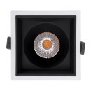 GloboStar® PLUTO-B 60277 Χωνευτό LED Spot Downlight TrimLess Μ10.4xΠ10.4cm 15W 1875lm 38° AC 220-240V IP20 Μ10.4 x Π10.4 x Υ6.5cm - Τετράγωνο - Λευκό με Μαύρο Κάτοπτρο & Anti-Glare HoneyComb - Θερμό Λευκό 2700K - Bridgelux COB - 5 Years Warranty