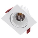 GloboStar® LEO-SQ 60290 Χωνευτό LED Spot Downlight TrimLess Μ8.5xΠ8.5cm 10W 1300lm 38° AC 220-240V IP20 Μ8.5 x Π8.5 x Υ6.6cm - Τετράγωνο - Κινούμενο - Λευκό & Anti-Glare HoneyComb - Φυσικό Λευκό 4500K - Bridgelux COB - 5 Years Warranty