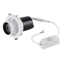 GloboStar® VIRGO-S 60303 Χωνευτό LED Spot Downlight TrimLess Φ9cm 7W 875lm 36° AC 220-240V IP20 Φ9cm x Υ9cm - Στρόγγυλο - Λευκό με Μαύρο Κάτοπτρο - Θερμό Λευκό 2700K - Bridgelux COB - 5 Years Warranty