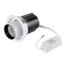 GloboStar® VIRGO-M 60307 Χωνευτό LED Spot Downlight TrimLess Φ11cm 12W 1500lm 36° AC 220-240V IP20 Φ11cm x Υ11.5cm - Στρόγγυλο - Λευκό με Μαύρο Κάτοπτρο - Θερμό Λευκό 2700K - Bridgelux COB - 5 Years Warranty