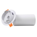 GloboStar® LEO 60351 Χωνευτό Κινούμενο Στρόγγυλο Φωτιστικό Σποτ Αλουμινίου με Ντουί GU10 AC 220-240V IP20 Φ6 x Υ17cm - Λευκό - 5 Years Warranty