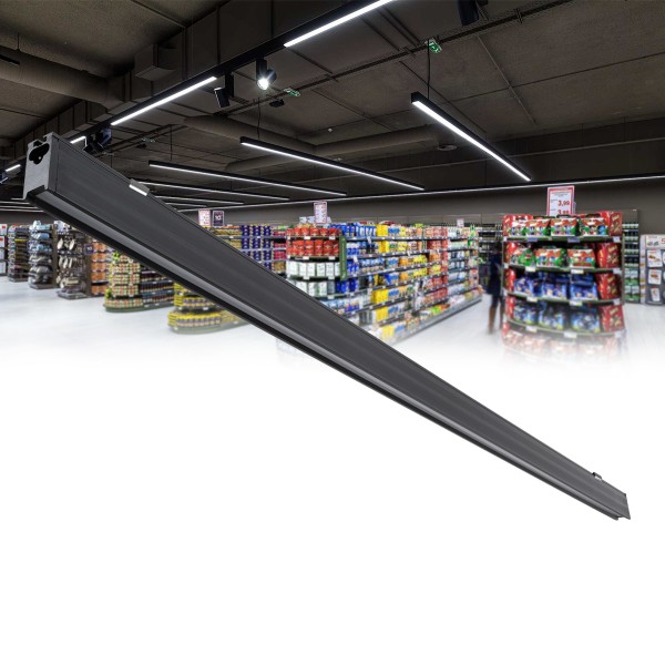 GloboStar® MARKET 61020-S Γραμμικό Φωτιστικό Οροφής Linear LED 18W 2230lm 60° AC 220-240V Μ120 x Π2 x Υ4cm Ψυχρό Λευκό 6000K - Μαύρο - 3 Years Warranty