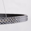 GloboStar® DIAMOND 61126 Κρεμαστό Φωτιστικό Δαχτυλίδι-Κύκλος LED CCT 20W 2356lm 360° AC 220-240V - Εναλλαγή Φωτισμού μέσω Τηλεχειριστηρίου All In One Ψυχρό 6000k+Φυσικό 4500k+Θερμό 2700k Dimmable Φ25cm - Μαύρο - 3 Years Warranty