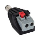 GloboStar® 70677 Βύσμα Τροφοδοσίας DC Αρσενικό - Male Jack Connector σε Κλέμα Πατητή Ταχείας Σύνδεσης L4.1 x W1.5 x H2cm