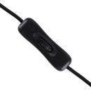 GloboStar® 70682 Καλώδιο Διακόπτης ON/OFF DC 12-24V 180cm από Jack Male 2.1x5.5mm σε Female 2.1x5.5mm Μαύρο L185 x W1.9 x H1.5cm