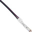 GloboStar® 70691 Ταχυσύνδεσμος Τροφοδοσίας IP20 - Strip To Power Connector 4 PIN Male για Ένωση 1 x RGB Ταινία LED Πλάτους 10mm