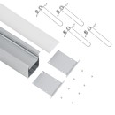 GloboStar® RECESS-PROFILE 70829-3M Προφίλ Αλουμινίου - Βάση & Ψύκτρα Ταινίας LED με Λευκό Γαλακτερό Κάλυμμα - Χωνευτή Χρήση - Πατητό Κάλυμμα - Ασημί - 3 Μέτρα - Μ300 x Π7.5 x Υ7cm