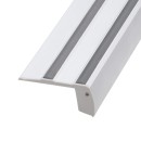 GloboStar® STAIR-PROFILE 70842-3M Προφίλ Αλουμινίου - Βάση & Ψύκτρα Ταινίας LED με Λευκό Γαλακτερό Κάλυμμα - Χρήση σε Σκαλοπάτια - Πατητό Κάλυμμα - Ασημί - 3 Μέτρα - Μ300 x Π8 x Υ3.2cm