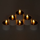 GloboStar® CANDLE 79546 ΣΕΤ 6 x Αυτόνομα Ηλιακά Διακοσμητικά Realistic Κεράκια με LED Εφέ Κινούμενης Φλόγας - 400mAh Μπαταρία - Φωτοβολταϊκό Πάνελ - Θερμό Λευκό 2700K Μπεζ D5.3 x H6cm