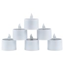 GloboStar® CANDLE 79546 ΣΕΤ 6 x Αυτόνομα Ηλιακά Διακοσμητικά Realistic Κεράκια με LED Εφέ Κινούμενης Φλόγας - 400mAh Μπαταρία - Φωτοβολταϊκό Πάνελ - Θερμό Λευκό 2700K Μπεζ D5.3 x H6cm