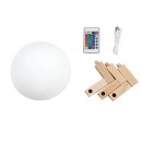 GloboStar® MOON 79618 Μοντέρνο Επιτραπέζιο Φωτιστικό Πορτατίφ LED 2W 120lm 360° DC 5V - Εναλλαγή Φωτισμού μέσω Τηλεχειριστηρίου & Αφής - Dimmable - RGBW - Φ10 x Υ13.5 - Λευκό