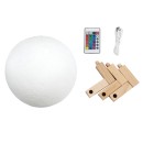 GloboStar® MOON 79620 Μοντέρνο Επιτραπέζιο Φωτιστικό Πορτατίφ LED 6W 360lm 360° DC 5V - Εναλλαγή Φωτισμού μέσω Τηλεχειριστηρίου & Αφής - Dimmable - RGBW - Φ20 x Υ25 - Λευκό