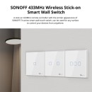 GloboStar® 80067 SONOFF T2EU3C-RF - 433MHz Wireless Smart Wall Touch Button Switch 3 Way - RF Series