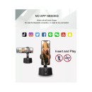 GloboStar® 86005 Following Face Auto Tracking Live Steaming Mobile Stand - Βάση Κινητού με Ανιχνευτή Κίνησης & Βάση για Τρίποδο - Μαύρο