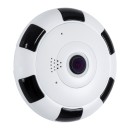 GloboStar® 86027 Επιτοίχια IP Camera 1080P WiFi 360° Μοιρών - Νυχτερινή Όραση με LED IR - Διπλή Κατέυθυνση Ομιλίας - Ανιχνευτή Κίνησης - Νυχτερινή Λήψη - Λευκό Μαύρο