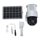 GloboStar® 86046 Αυτόνομος Ηλιακός Προβολέας LED SMD 24W 1200lm Camera 1080P 2MP 4G SIM CARD WiFi 150° Μπαταρία 3200mAh Φωτοβολταϊκό Πάνελ Αισθητήρα Ημέρας-Νύχτας & Ρύθμιση Χρόνου Διπλή Κατέυθυνση Ομιλίας Αδιάβροχος IP66 Ψυχρό Λευκό 6000K - Ασημί