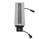 GloboStar® UNDERGROUND-REMVI 90193 Χωνευτό Φωτιστικό Wall Washer Δαπέδου LED 12W 1020lm 10° DC 24V Αδιάβροχο IP68 L50 x W9 x H7.2cm RGBW DMX512 - Ανοξείδωτο Ατσάλι - 3 Years Warranty