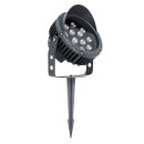 GloboStar® TREELIGHT-VINA 90362 Σποτ Φωτισμού με Αντιθαμβωτική Γρίλια Ειδικό για Φυτά - Δέντρα με Βάση Κήπου / Καρφωτό LED 24W 2040lm 10° DC 24V Αδιάβροχο IP65 L21.5 x W18.3 x H14cm RGBW DMX512 - Γκρι Ανθρακί - 3 Years Warranty