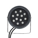 GloboStar® TREELIGHT-VINA 90362 Σποτ Φωτισμού με Αντιθαμβωτική Γρίλια Ειδικό για Φυτά - Δέντρα με Βάση Κήπου / Καρφωτό LED 24W 2040lm 10° DC 24V Αδιάβροχο IP65 L21.5 x W18.3 x H14cm RGBW DMX512 - Γκρι Ανθρακί - 3 Years Warranty