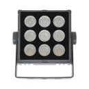 GloboStar® FLOOD-TINY 90368 Προβολέας Wall Washer για Φωτισμό Κτιρίων LED 27W 2430lm 3° DC 24V Αδιάβροχο IP65 Μ13.8 x Π16.4 x Υ7cm Θερμό Λευκό 2700K - Γκρι Ανθρακί - 3 Χρόνια Εγγύηση