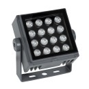 GloboStar® FLOOD-TINY 90370 Προβολέας Wall Washer για Φωτισμό Κτιρίων LED 27W 2295lm 3° DC 24V Αδιάβροχο IP65 L13.8 x W16.4 x H7cm RGBW DMX512 - Γκρι Ανθρακί - 3 Years Warranty