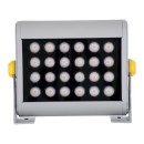 GloboStar® FLOOD-HENA 90444 Προβολέας Wall Washer για Φωτισμό Κτιρίων LED 24W 2040lm 30° AC 220-240V Αδιάβροχο IP67 Μ22.5 x Π6 x Υ16.5cm Αρχιτεκτονικό Πορτοκαλί 2200K - Ασημί - 3 Years Warranty