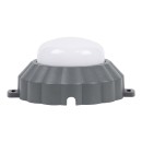 GloboStar® WALLLIGHT-MONA 90628 Φωτιστικό Τοίχου - Απλίκα Point Light LED 6W 660lm 360° DC 24V Αδιάβροχο IP65 Φ11 x Υ6.5cm Θερμό Λευκό 3000K - Γκρι Ανθρακί - 3 Years Warranty