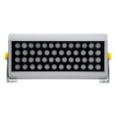 GloboStar® FLOOD-HENA 90640 Προβολέας Wall Washer για Φωτισμό Κτιρίων LED 48W 4320lm 30° AC 220-240V Αδιάβροχο IP65 Μ39 x Π6 x Υ17cm Θερμό Λευκό 3000K - Ασημί - 3 Years Warranty