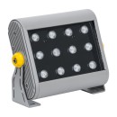 GloboStar® FLOOD-HENA 90641 Προβολέας Wall Washer για Φωτισμό Κτιρίων LED 24W 2400lm 30° DC 24V Αδιάβροχο IP65 Μ22.5 x Π6 x Υ16.5cm Πολύχρωμο RGB DMX512 - Ασημί - 3 Years Warranty